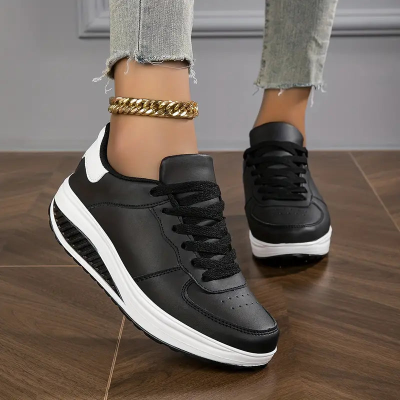 Clara - Zapatillas de mujer con plataforma y cordones
