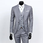César | Conjunto de tres piezas para hombre, traje ajustado estilo coreano formal