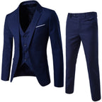 César | Conjunto de tres piezas para hombre, traje ajustado estilo coreano formal