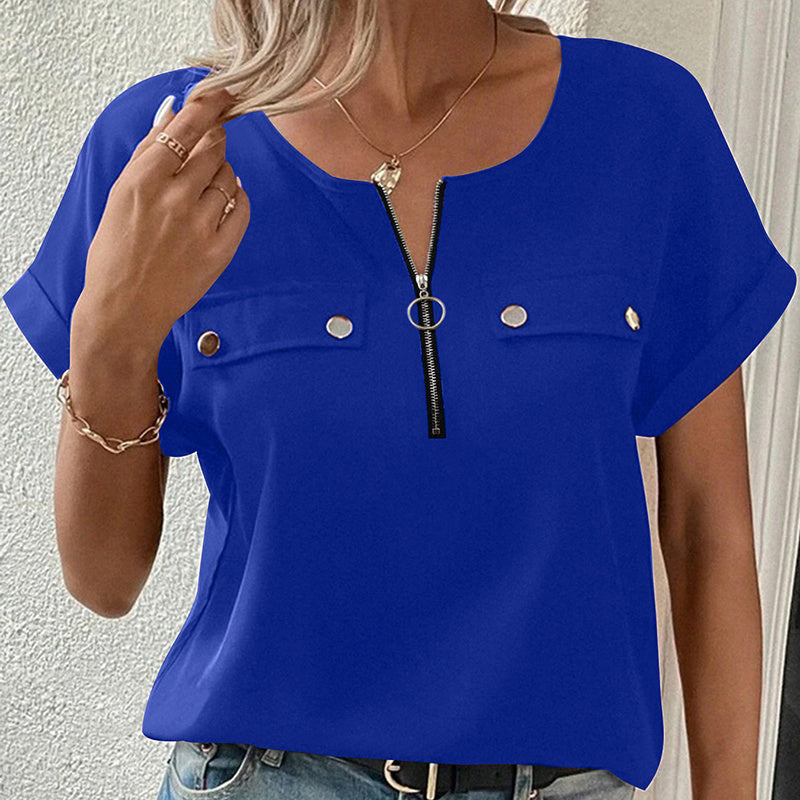 Verónica - Blusa básica con cremallera