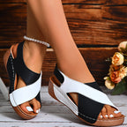 Angelie - Cuñas para mujer en blanco y negro