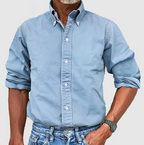 Rafael - Camisa de hombre de manga larga con cuello abotonado
