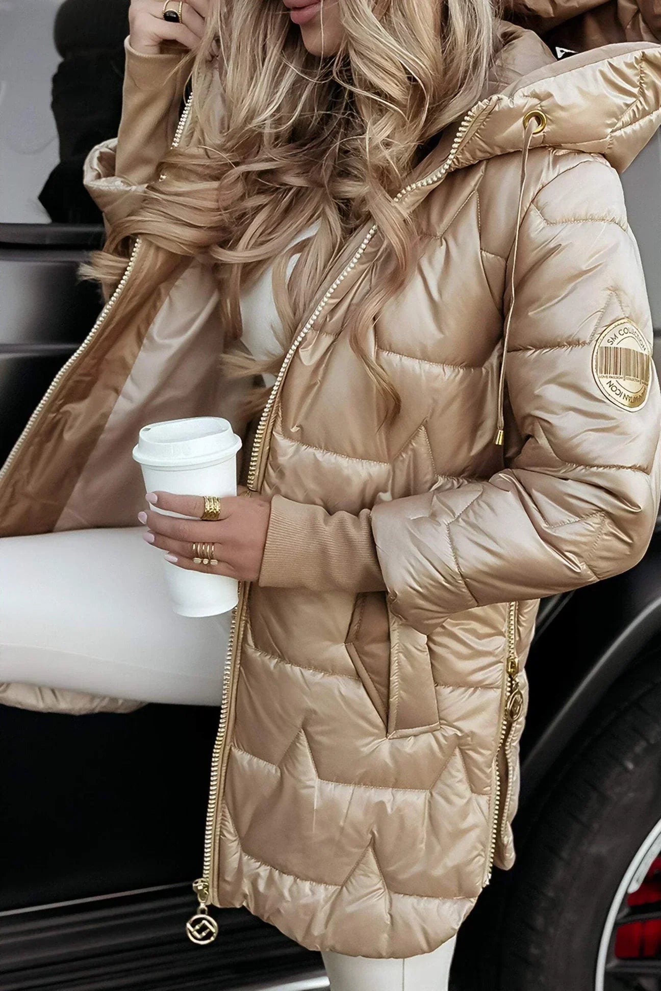 Isabella - Abrigo acolchado de mujer con capucha