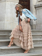 Averie | maxi falda de tul en capas