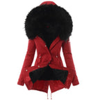 Clara - Parka de mujer con capucha de pelo y forro interior