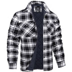 Hugo - Sobrecamisa de franela para hombre a cuadros con forro acolchado