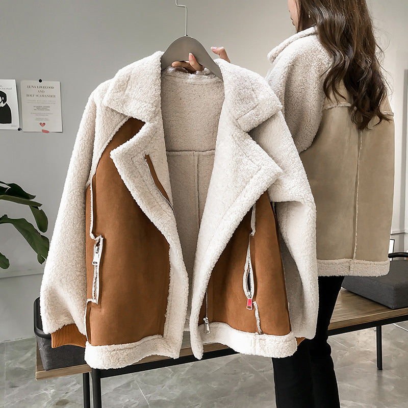 Paula - Chaqueta de borreguito con cremallera mujer