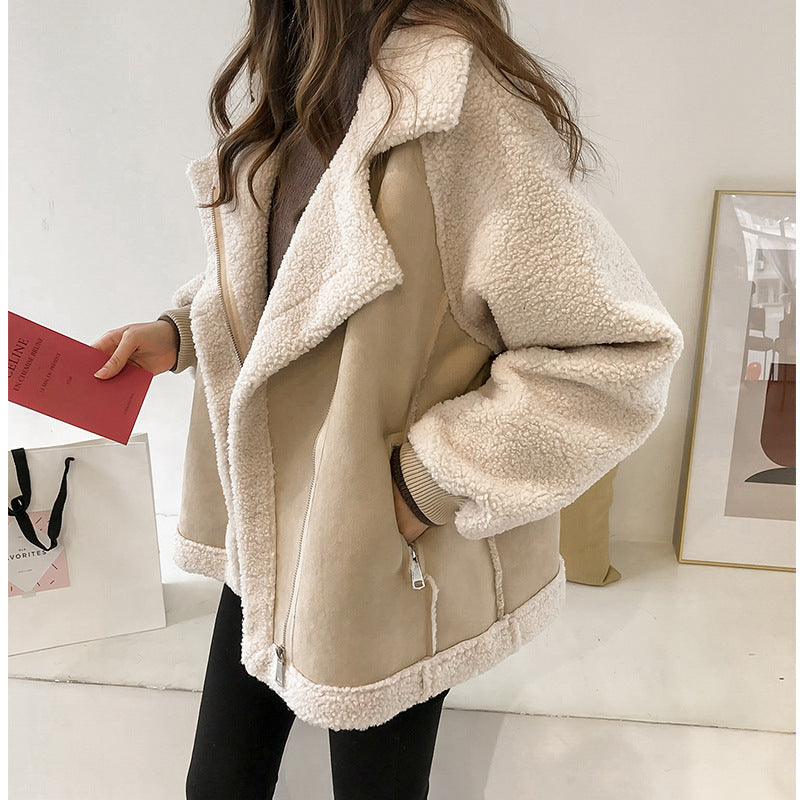 Paula - Chaqueta de borreguito con cremallera mujer