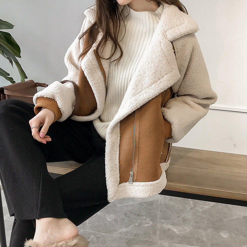 Paula - Chaqueta de borreguito con cremallera mujer