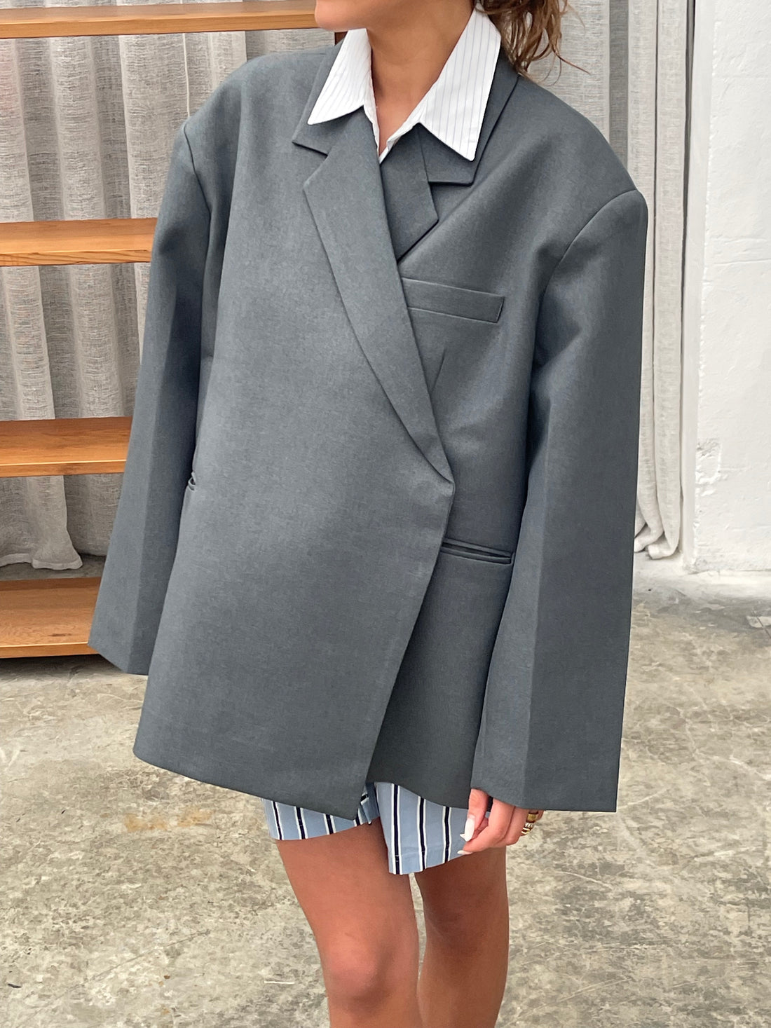 Elena - Blazer mujer corte oversize con solapa clásica