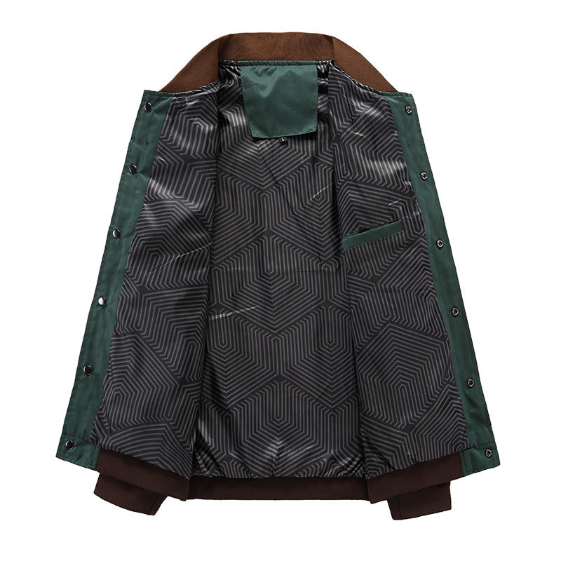 Marcos - Chaqueta de hombre estilo universitario con botones a presión