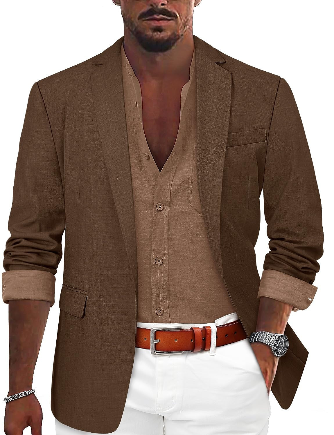 Andrés – Americana de Lino de Estilo Casual para Hombre