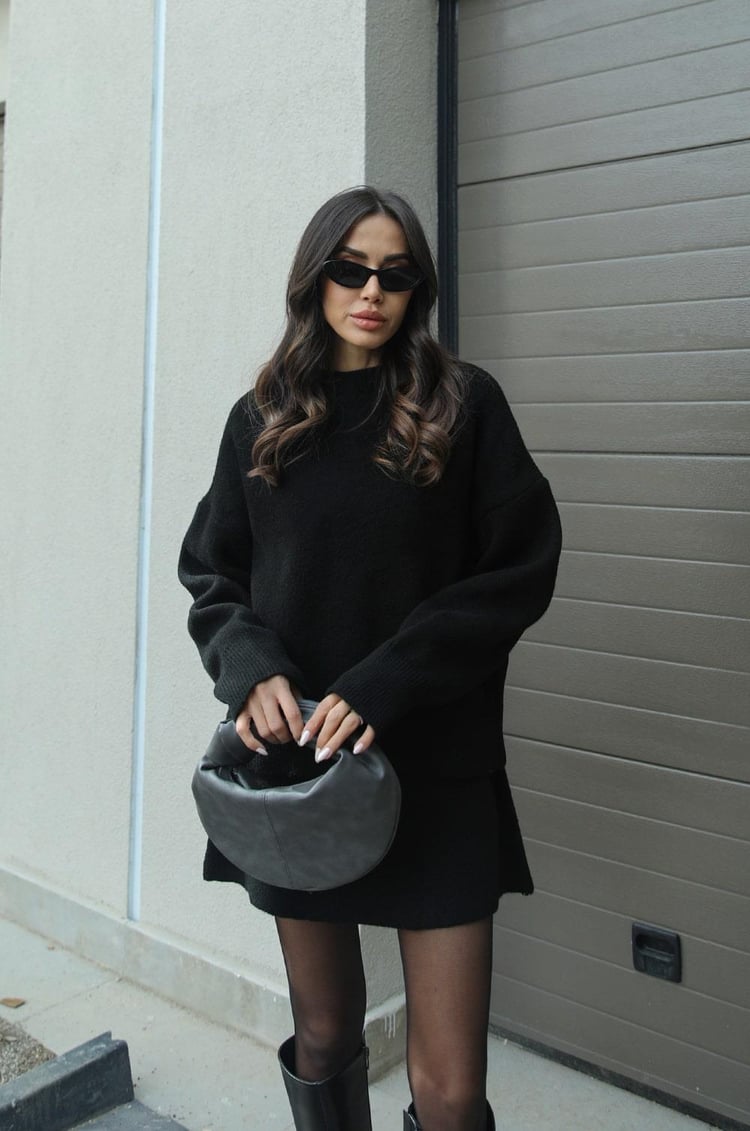 Isabella – Conjunto de Punto con Jersey y Falda para Mujer