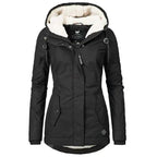 Isabela - Chaqueta acolchada con capucha y forro de borrego mujer