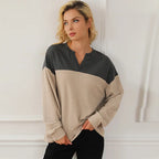 Lucía - Sudadera mujer bicolor con cuello en V
