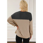 Lucía - Sudadera mujer bicolor con cuello en V