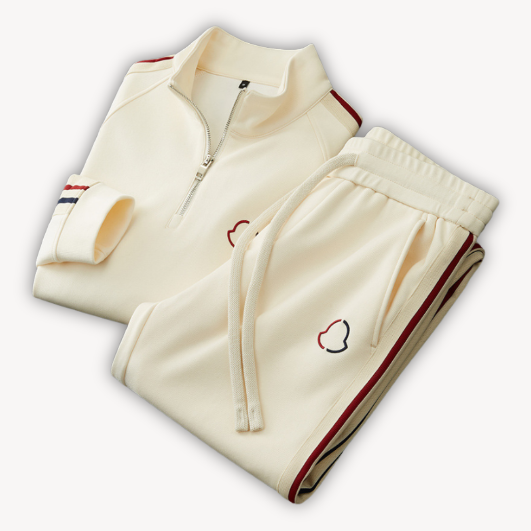Mateo – Chándal deportivo con cremallera y rayas laterales para hombre