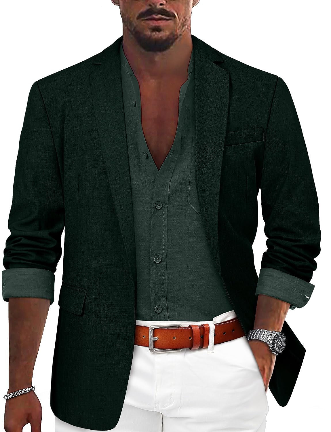 Andrés – Americana de Lino de Estilo Casual para Hombre